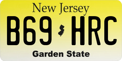 NJ license plate B69HRC