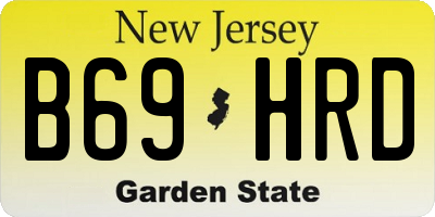 NJ license plate B69HRD