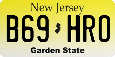 NJ license plate B69HRO