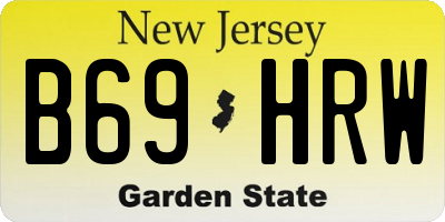 NJ license plate B69HRW