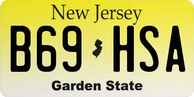 NJ license plate B69HSA