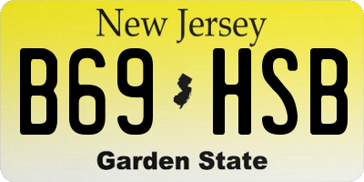 NJ license plate B69HSB