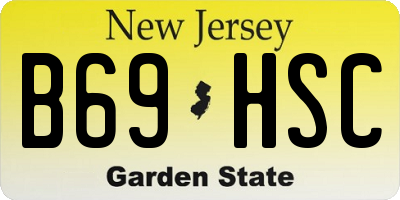 NJ license plate B69HSC