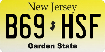 NJ license plate B69HSF