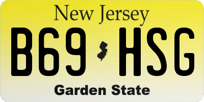 NJ license plate B69HSG