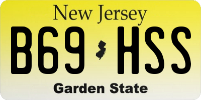 NJ license plate B69HSS