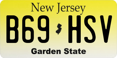 NJ license plate B69HSV