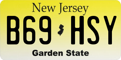 NJ license plate B69HSY