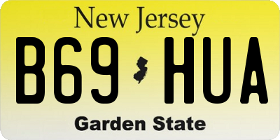 NJ license plate B69HUA