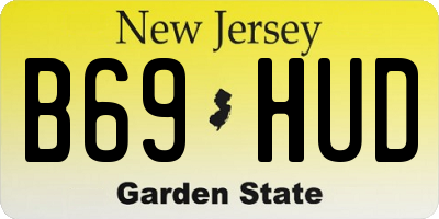 NJ license plate B69HUD