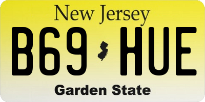 NJ license plate B69HUE