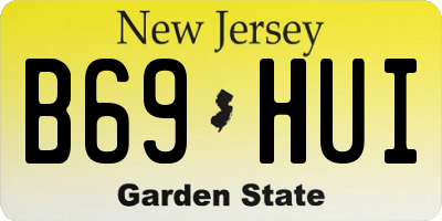 NJ license plate B69HUI