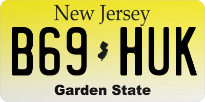 NJ license plate B69HUK