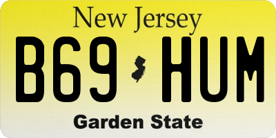 NJ license plate B69HUM
