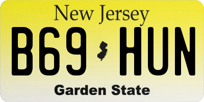 NJ license plate B69HUN