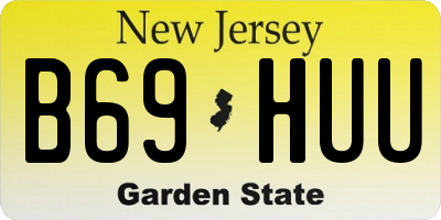 NJ license plate B69HUU