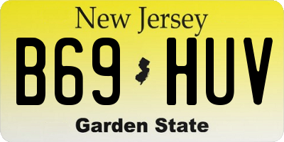 NJ license plate B69HUV