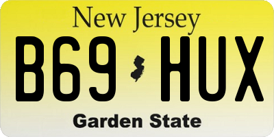 NJ license plate B69HUX