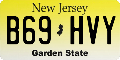 NJ license plate B69HVY