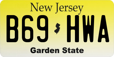 NJ license plate B69HWA