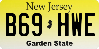 NJ license plate B69HWE