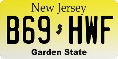 NJ license plate B69HWF
