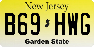 NJ license plate B69HWG