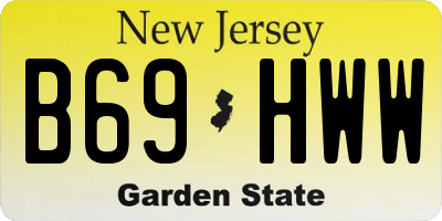 NJ license plate B69HWW