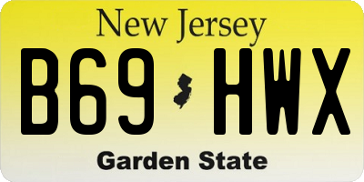 NJ license plate B69HWX
