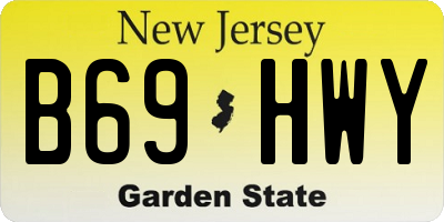 NJ license plate B69HWY