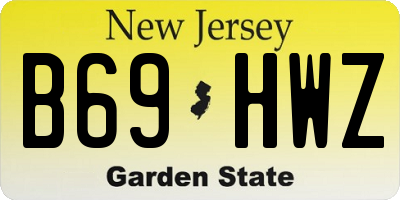 NJ license plate B69HWZ