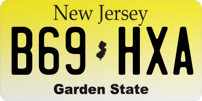 NJ license plate B69HXA