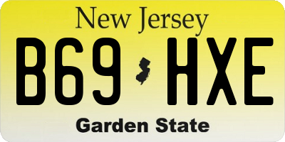 NJ license plate B69HXE