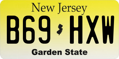 NJ license plate B69HXW