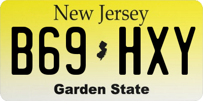 NJ license plate B69HXY