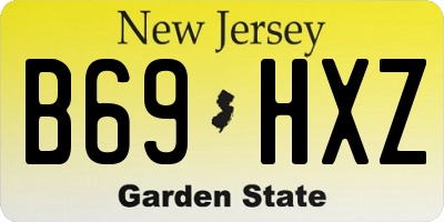 NJ license plate B69HXZ