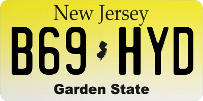 NJ license plate B69HYD