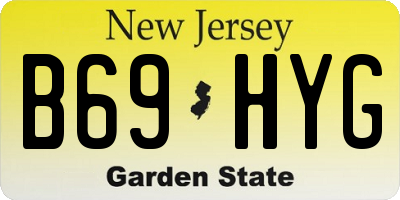 NJ license plate B69HYG