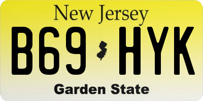 NJ license plate B69HYK