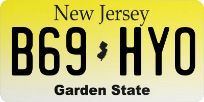 NJ license plate B69HYO