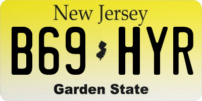 NJ license plate B69HYR
