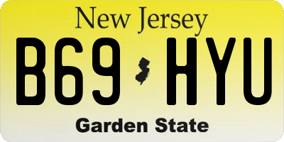 NJ license plate B69HYU