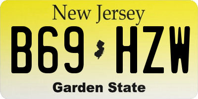 NJ license plate B69HZW