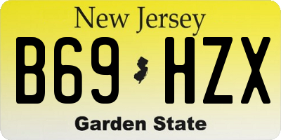 NJ license plate B69HZX