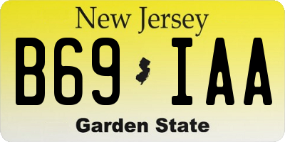 NJ license plate B69IAA