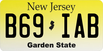 NJ license plate B69IAB
