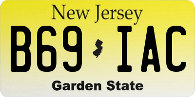 NJ license plate B69IAC