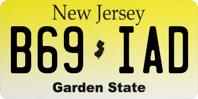 NJ license plate B69IAD