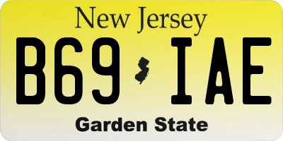 NJ license plate B69IAE