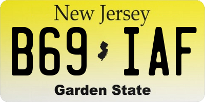 NJ license plate B69IAF
